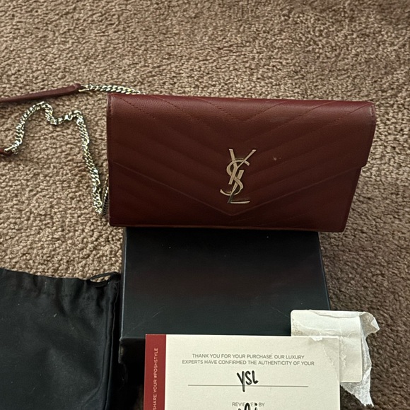 YSL Authentic Burgundy Crossbody - Picture 2 of 8